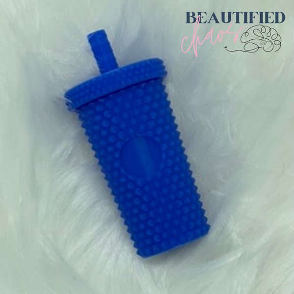 studded tumbler keychain with screw top lid