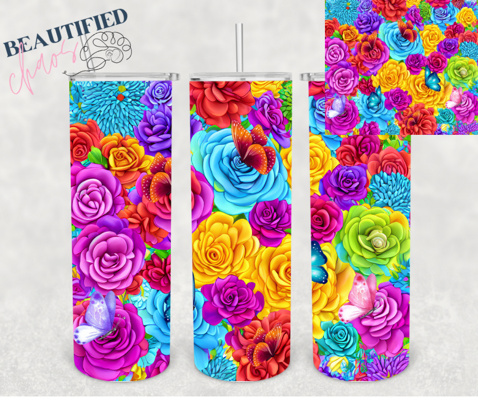 20oz rainbow roses Tumbler